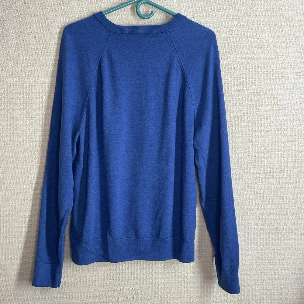 Banana Republic‎ Baruffa Italian Yarn Merino Wool Sweater Mens XL Blue Crew Neck
